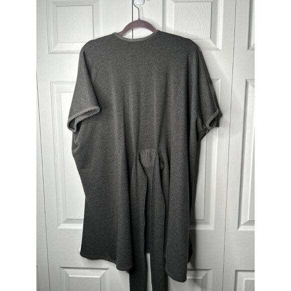 Josie Natori Anthracite Grey Short Sleeve Brushed Wrap Cardigan Women's X-Small - Picture 7 of 8